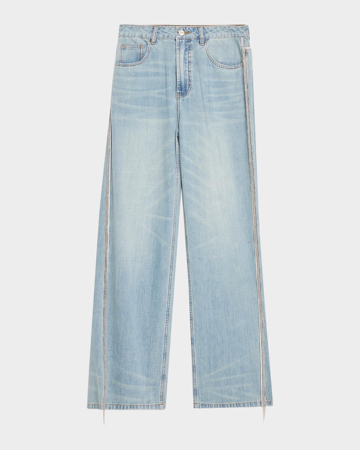JBQ Palmer Fringe Wide-Leg Jeans