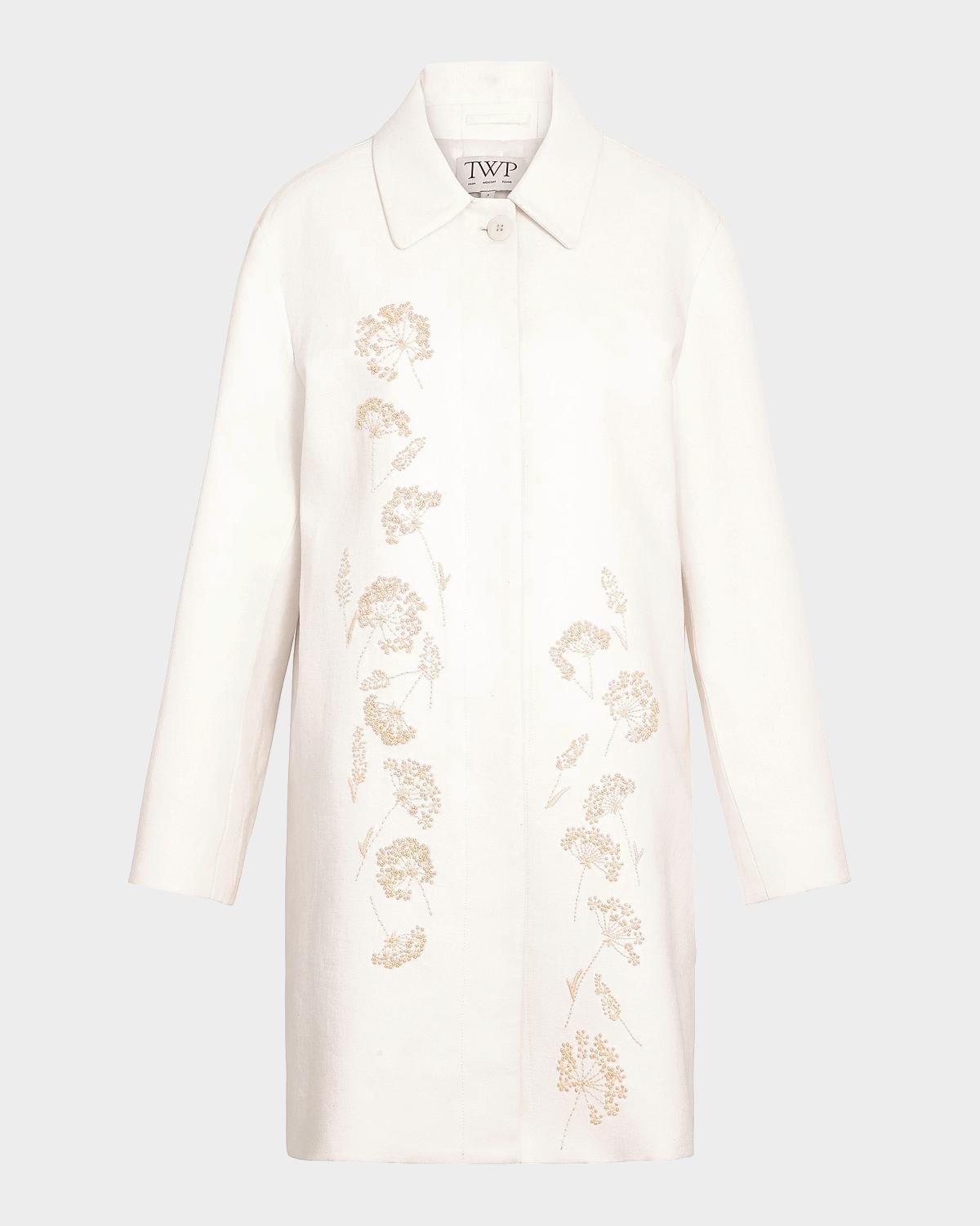 TWP Edinburgh Embroidered Linen Coat