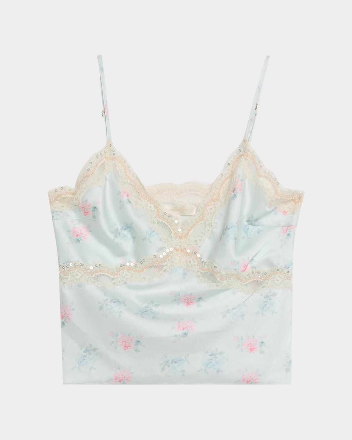 Lamora Floral Satin Tank Top