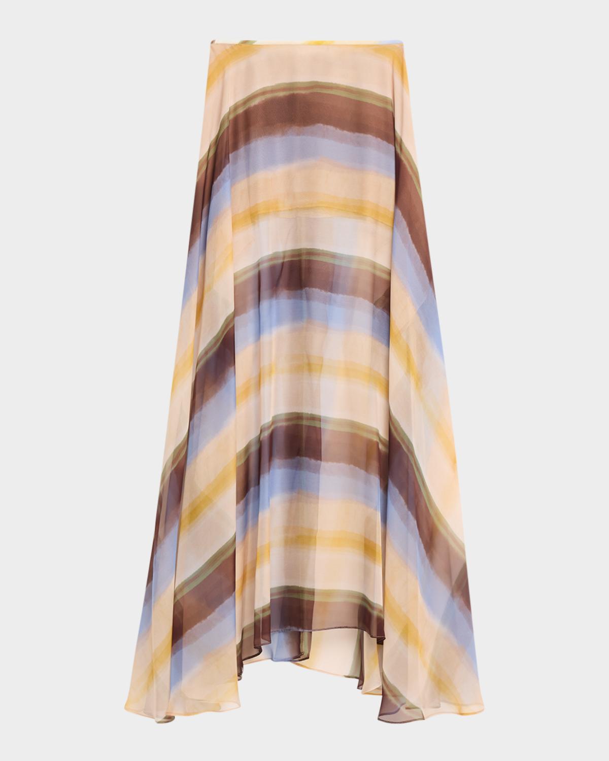 JBQ Keira Watercolor Stripe Maxi Skirt