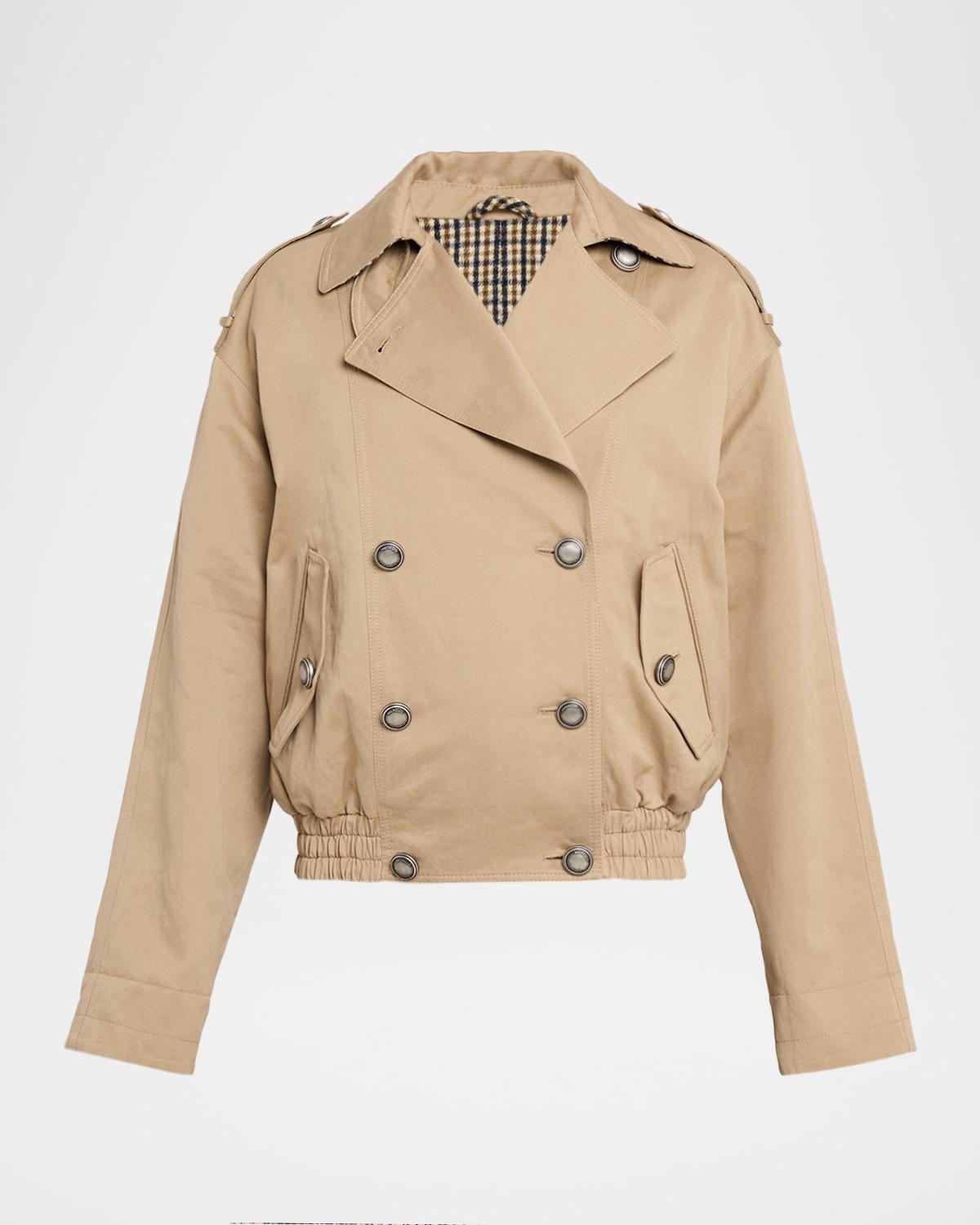 Brunello Cucinelli Double-Breasted Techno Short Trench Coat