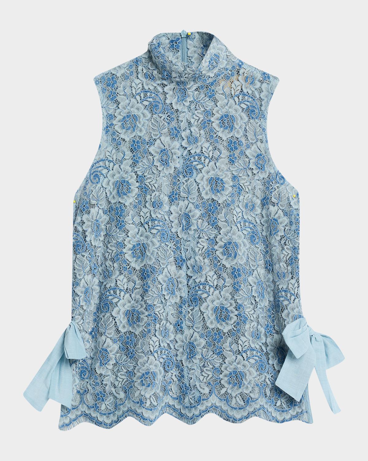 JBQ Sylvee Floral Lace Mock-Neck Top