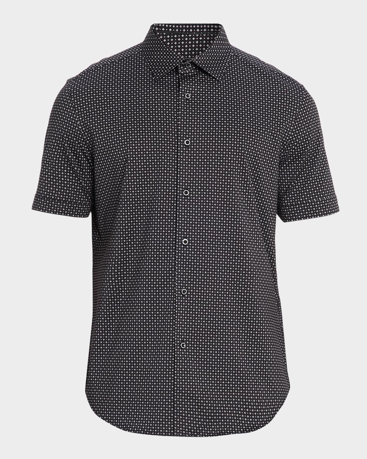 Bugatchi Men's Miles OoohCotton Geometric Short-Sleeve Shirt