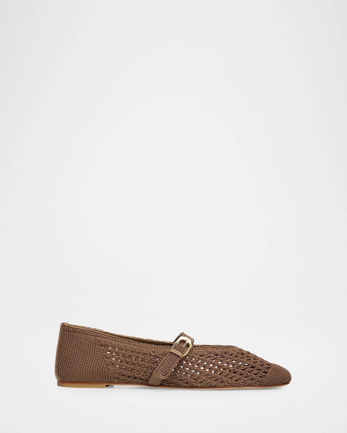 Stuart Weitzman Leora Woven Mary Jane Ballerina Flats In Smokey Tau