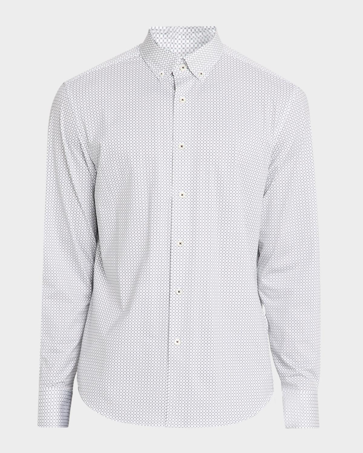 Bugatchi Men's Brent OoohCotton Windowpane-Print Sport Shirt