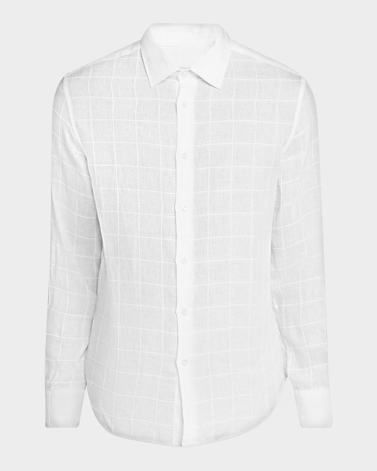 Bugatchi Men's Julian Tonal Windowpane-Print Sport Shirt