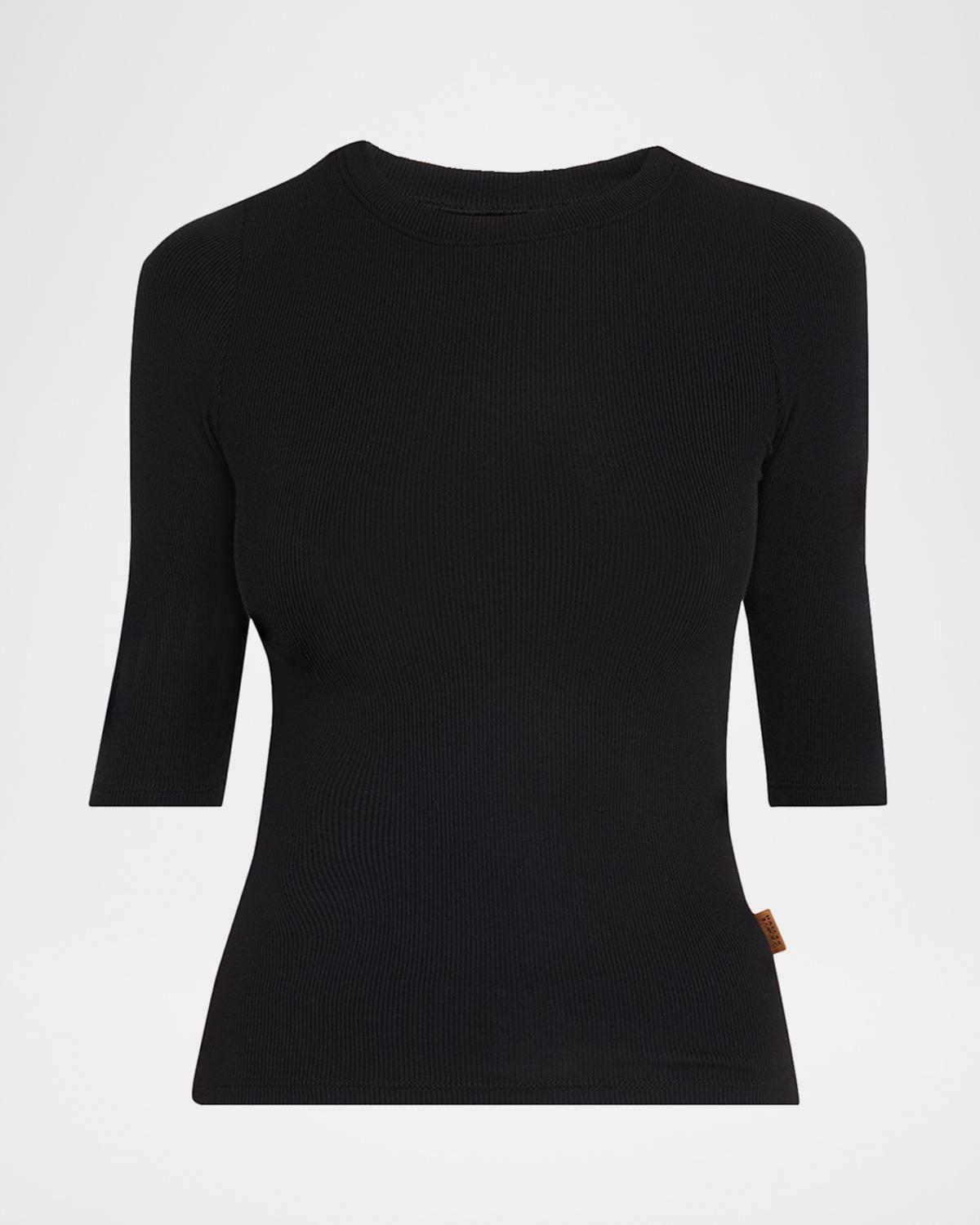 Jamie Haller The Rib Elbow-Sleeve Crew T-Shirt