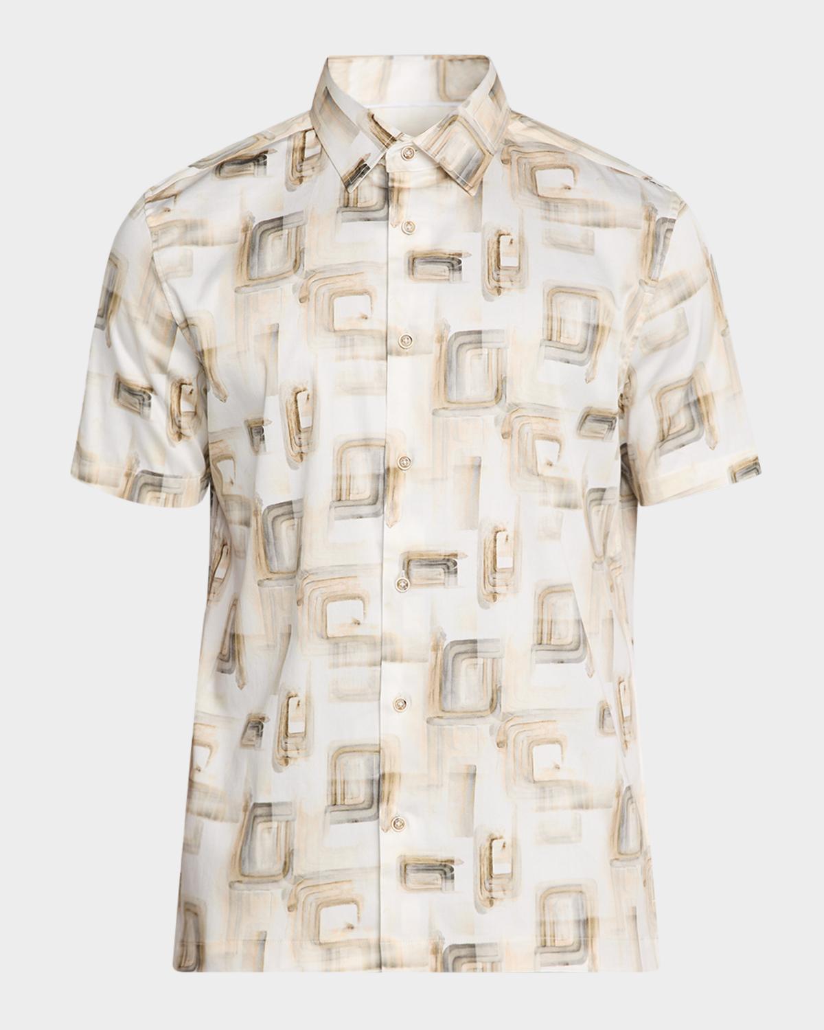 Bugatchi Men's Orson Watercolor Abstract Short-Sleeve Shirt