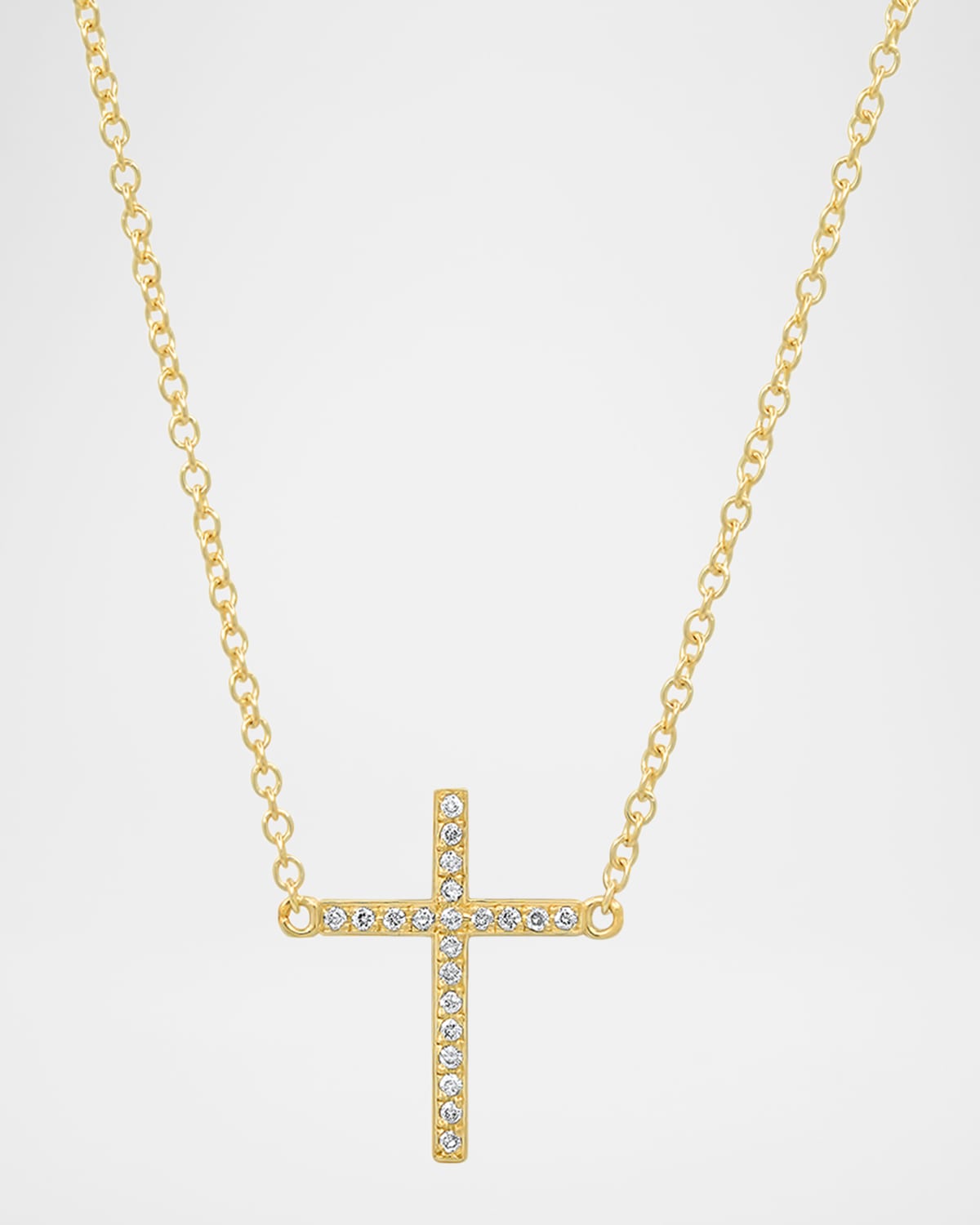 Jennifer Meyer 18K Cross Necklace with Diamonds
