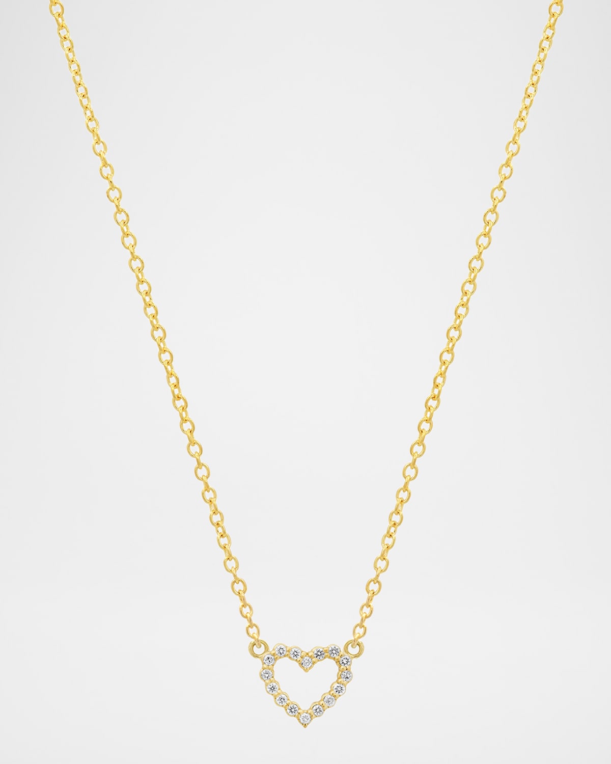 Jennifer Meyer 18K Open Heart Necklace with Diamonds
