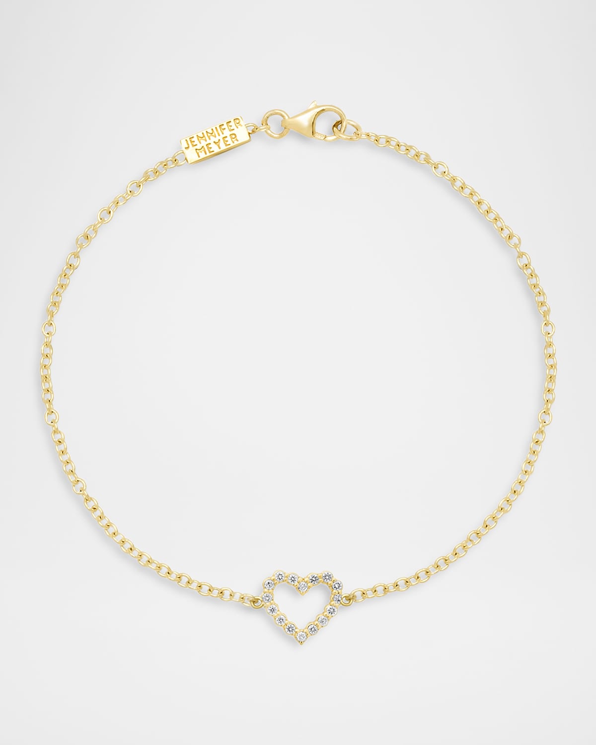 Jennifer Meyer 18K Open Heart Bracelet with Diamonds