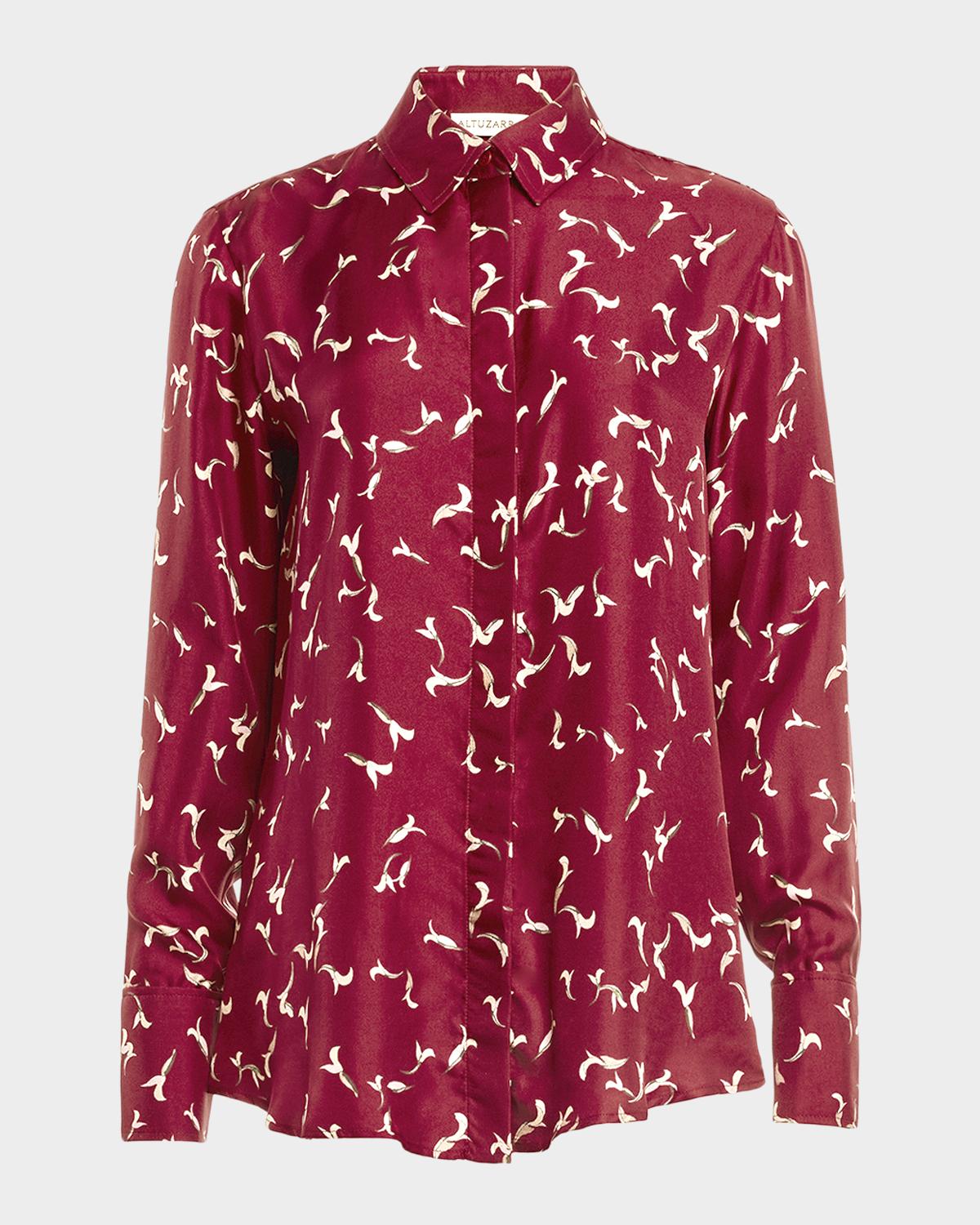 Altuzarra Chika Printed Satin Top