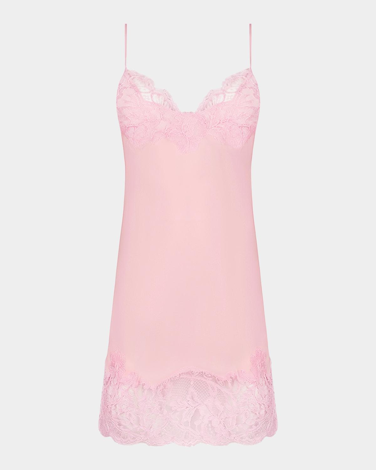 Lise Charmel Deesse En Glam Lace-Trim Silk Crepe Nightie