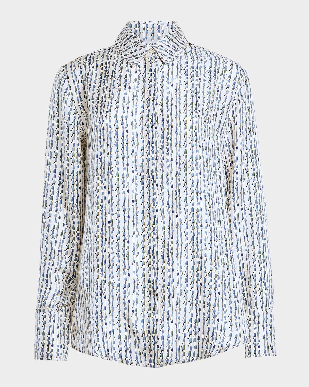 Altuzarra Chika Silk Button-Front Top