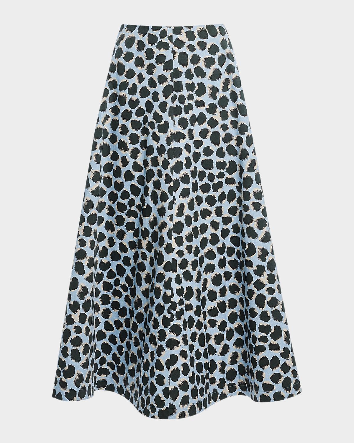 Altuzarra Varda Animal-Print Midi Skirt