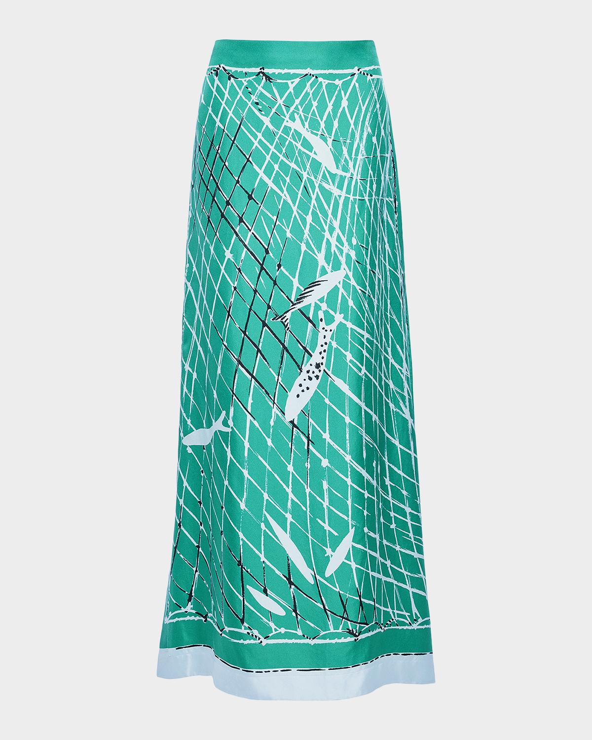 Altuzarra Linnie Printed Silk Maxi Skirt