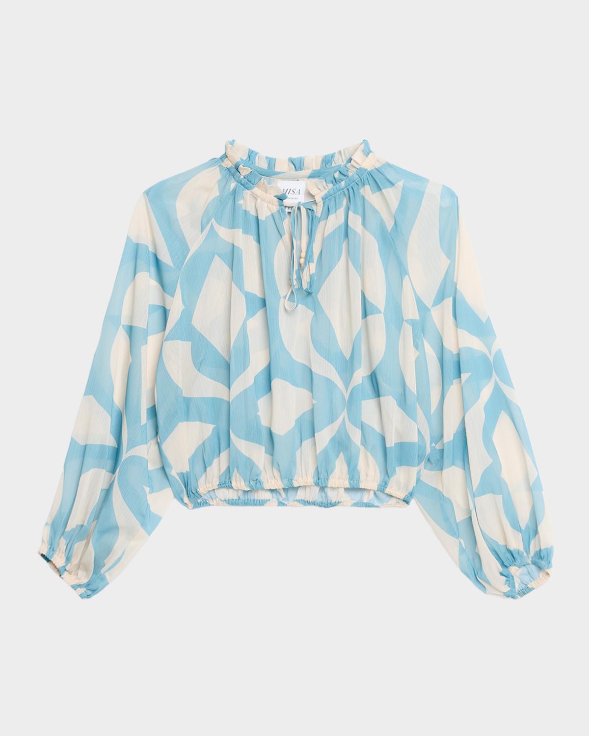 MISA Los Angeles Alene Ruffled High-Neck Top