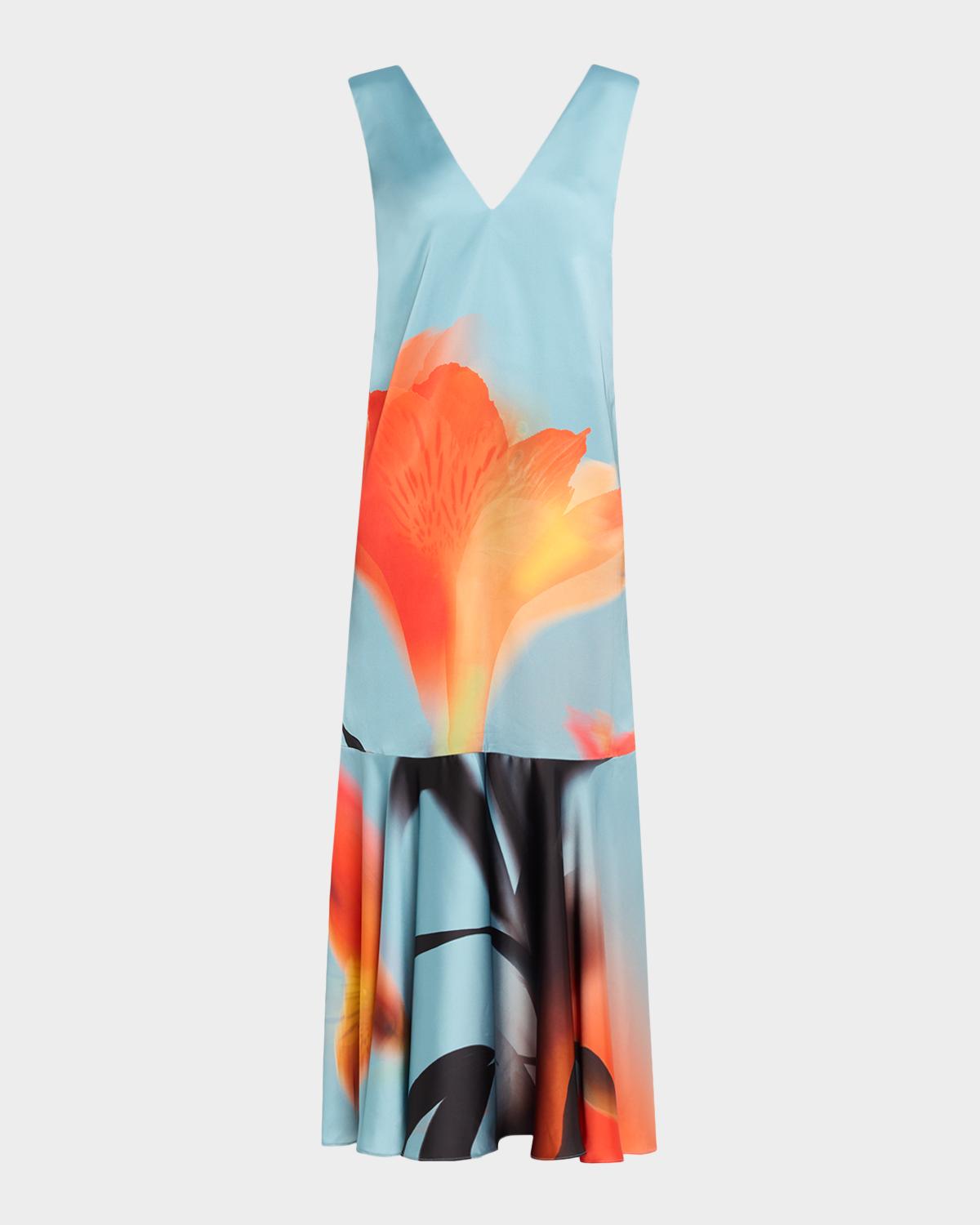 MISA Los Angeles Isah Floral Satin Maxi Dress