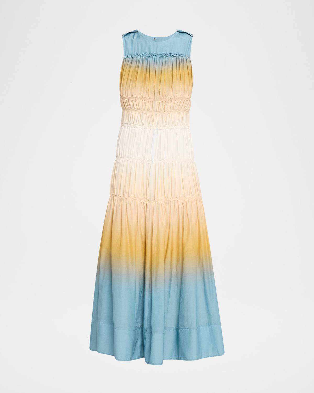 3.1 Phillip Lim Smocked Ombré Voile Midi Dress