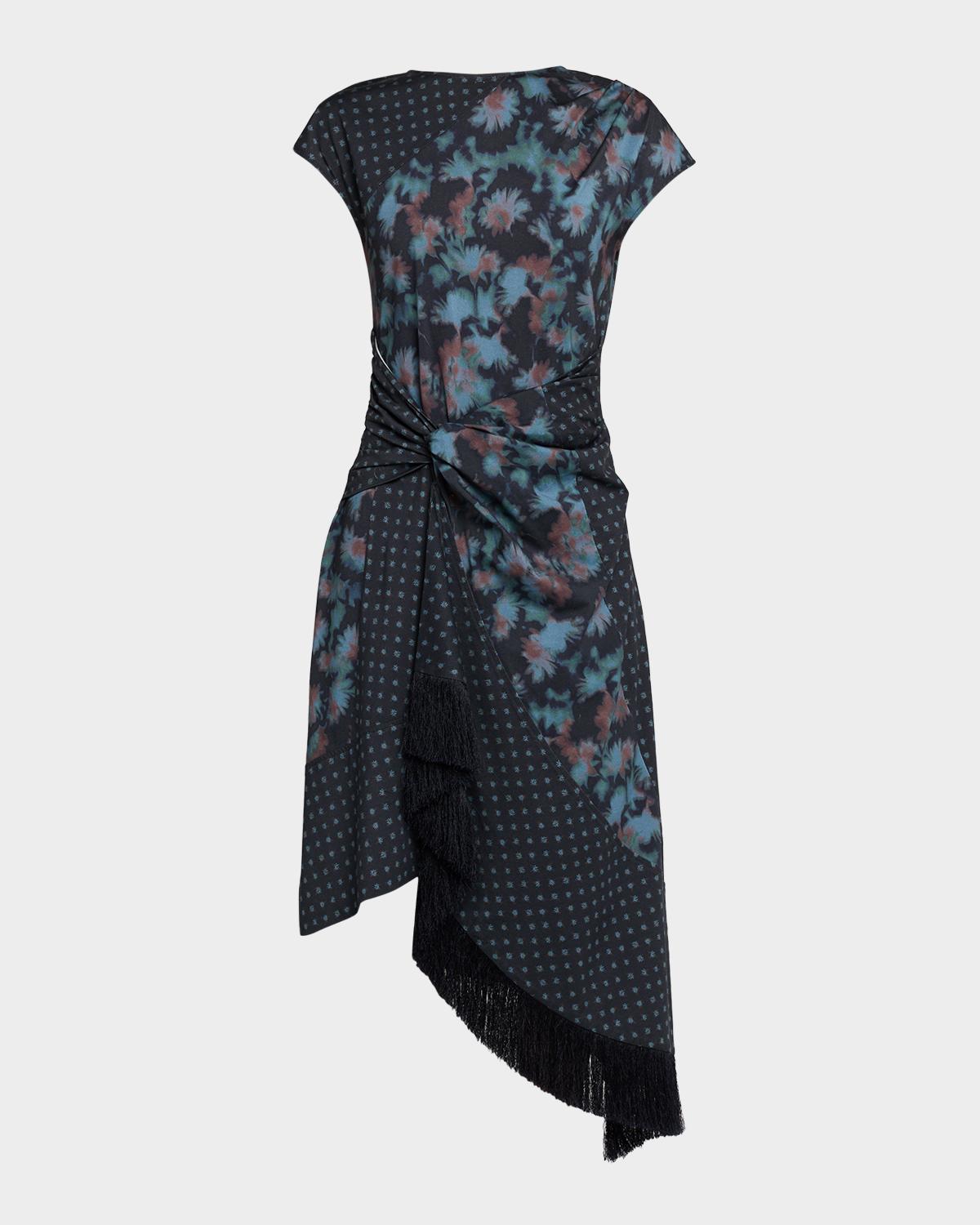 3.1 Phillip Lim Desert Flower Asymmetric Twill Midi Dress