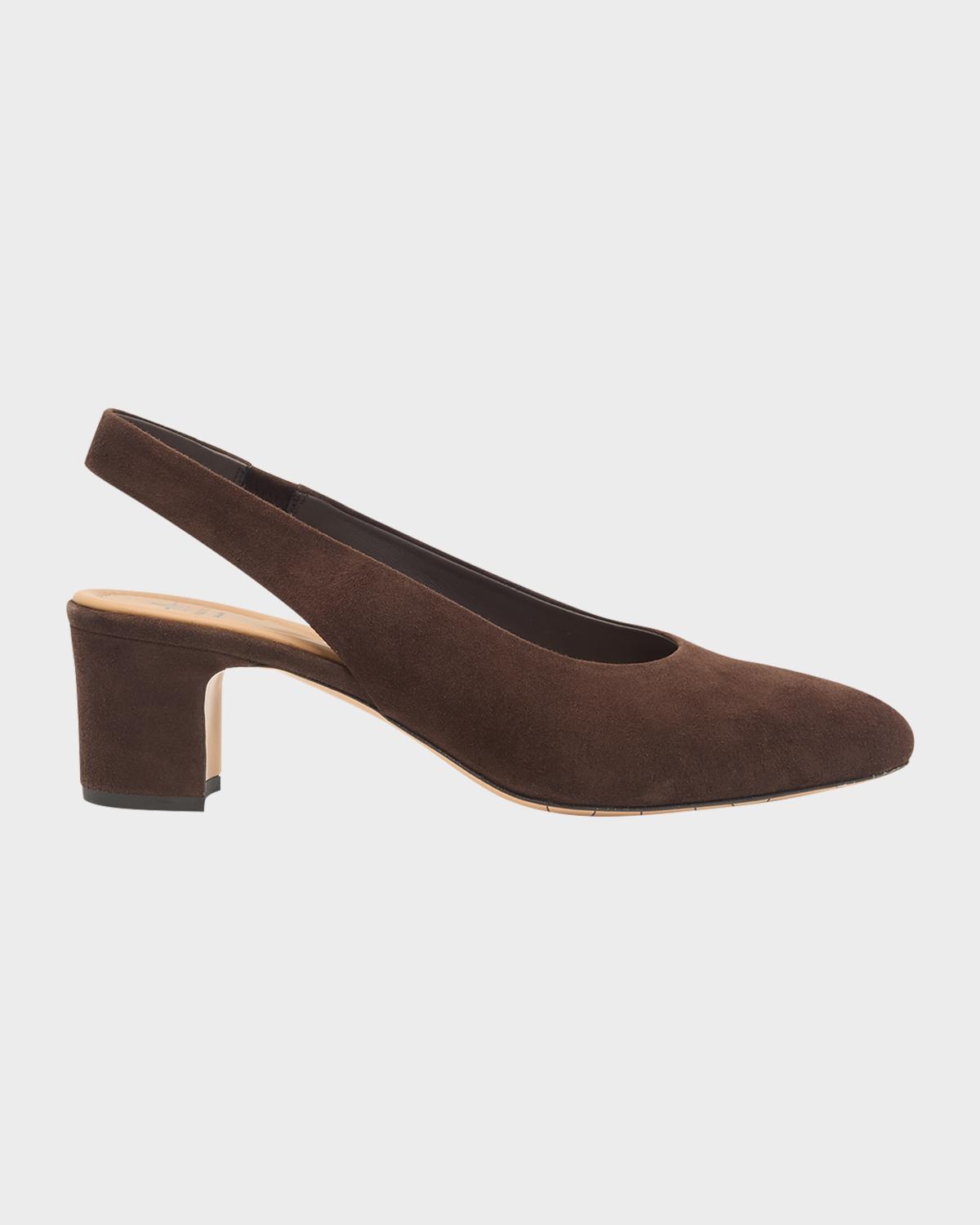 Aquatalia 50mm Trevi Suede Slingback Pumps
