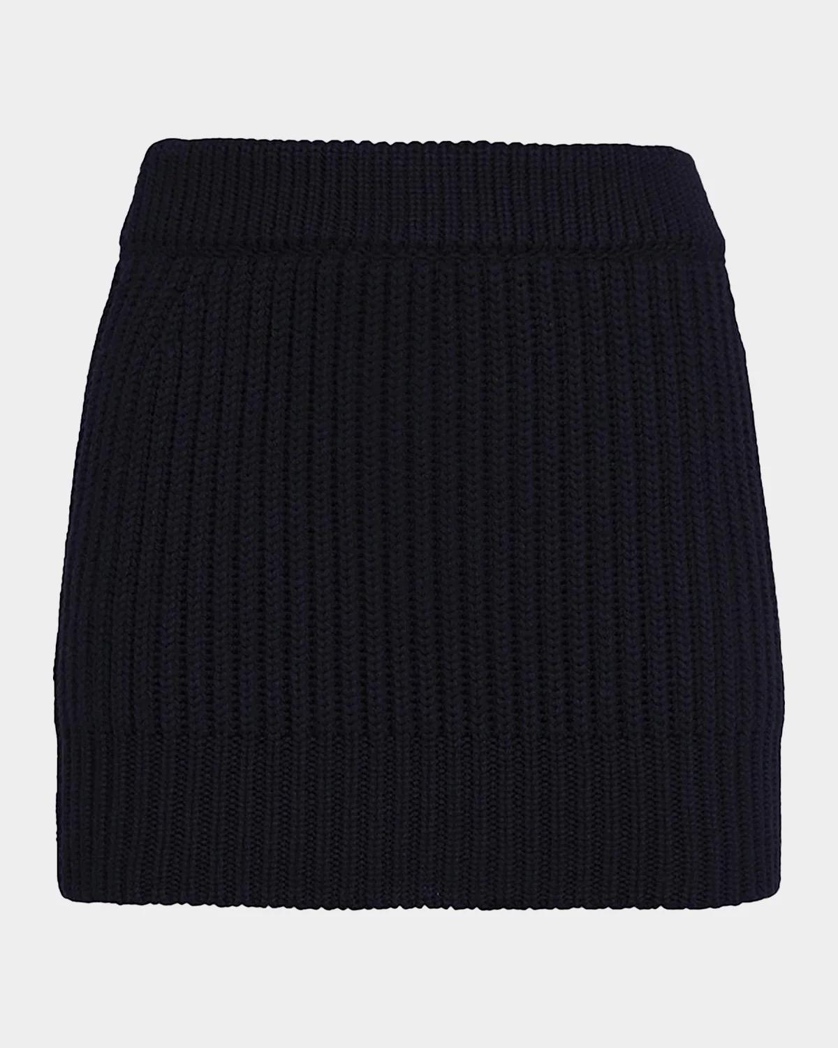 Malo Rib-Knit Cashmere Miniskirt