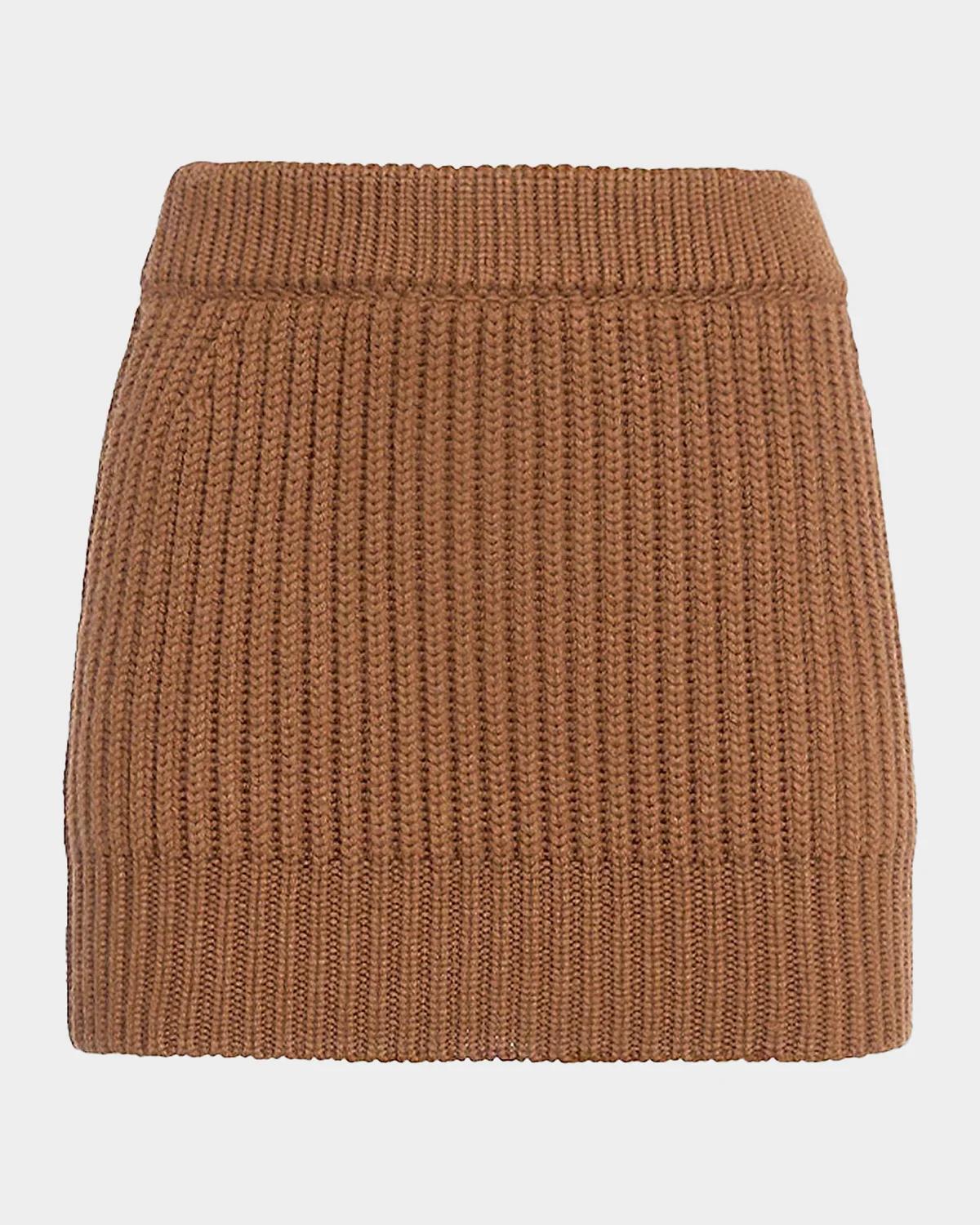 Malo Rib-Knit Cashmere Miniskirt