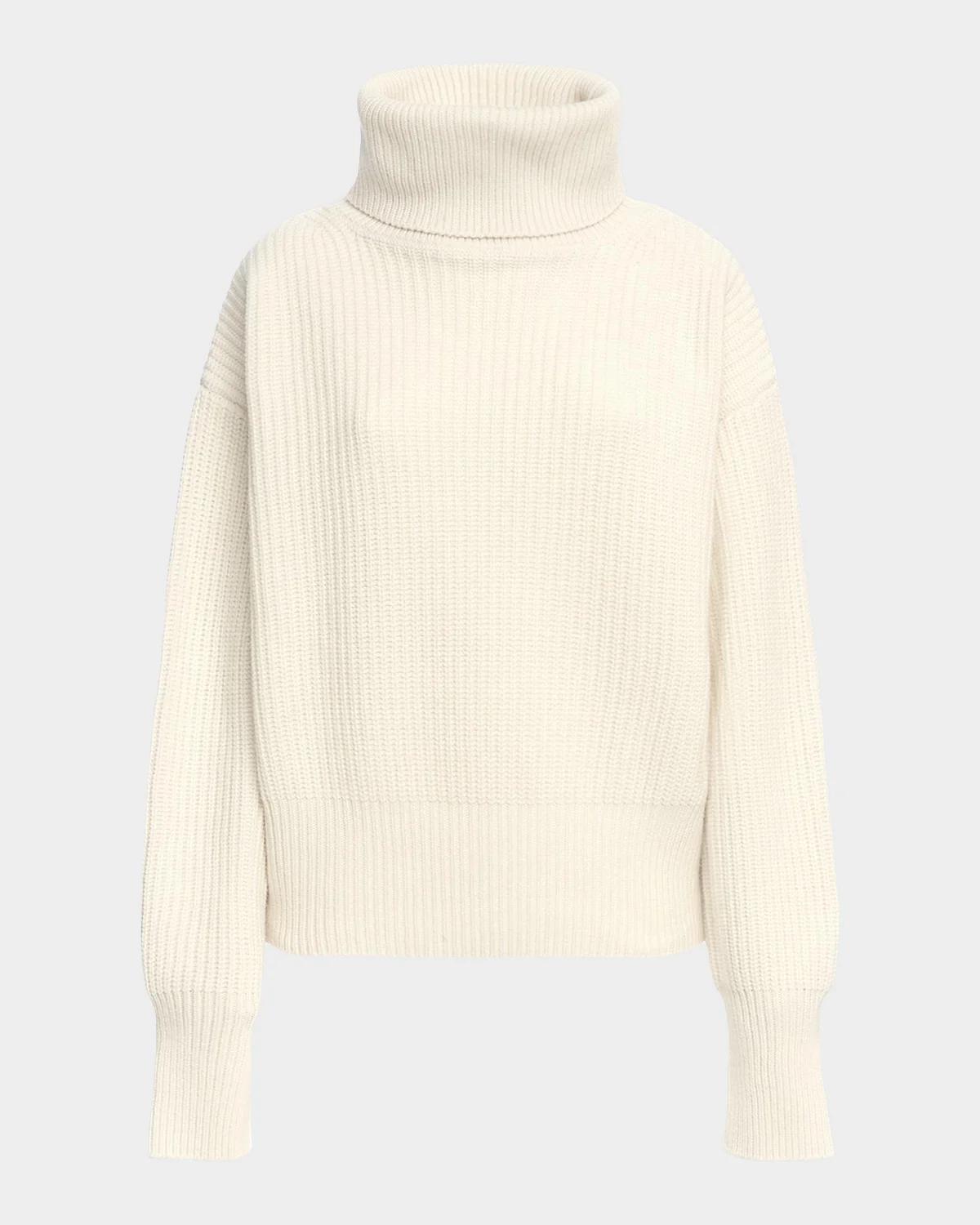 Malo Rib-Knit Cashmere Turtleneck Sweater