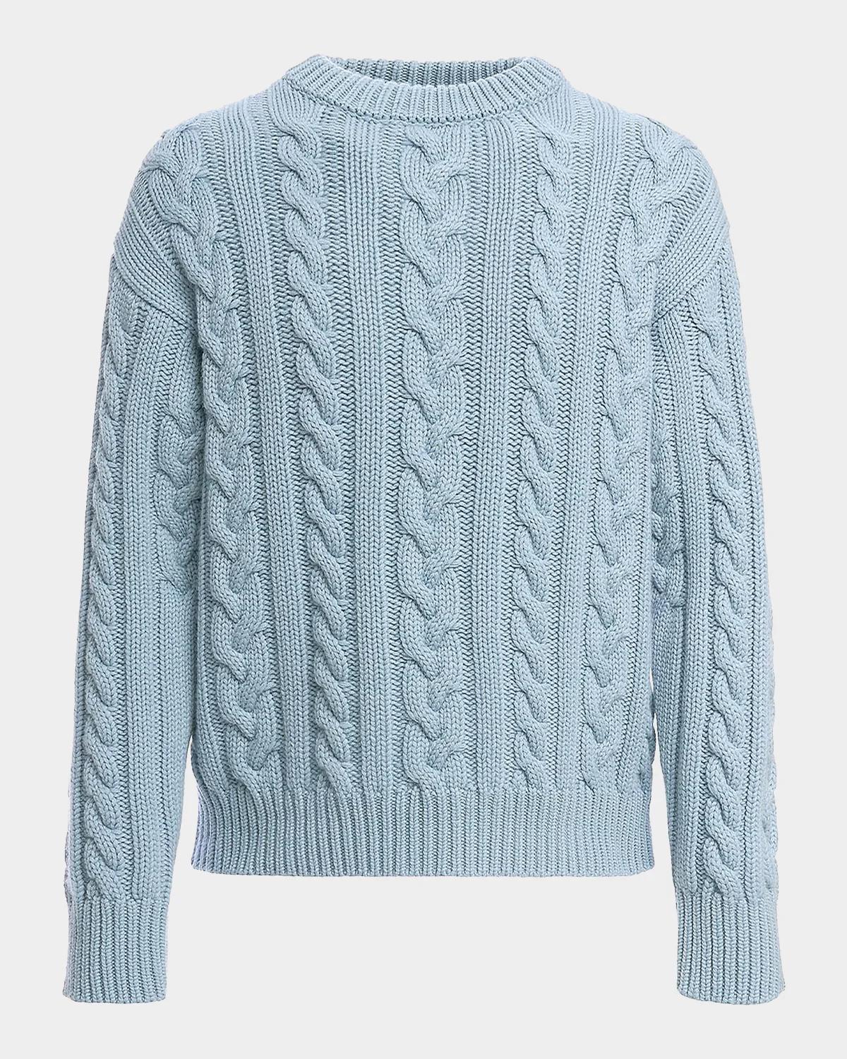Malo Cable-Knit Cashmere Crewneck Sweater