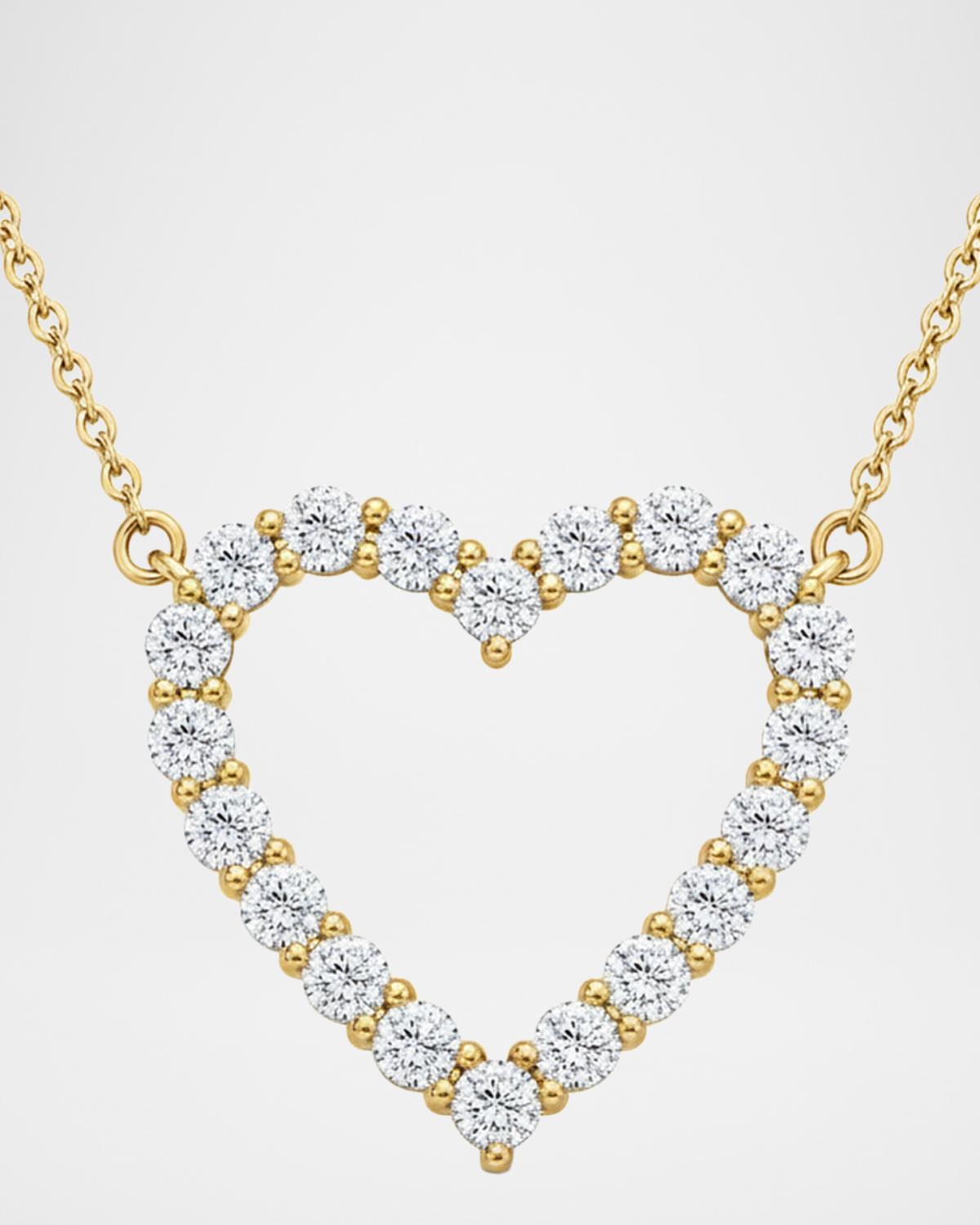 Lab-Grown Diamond 18K Yellow Gold Heart Necklace, 3.0tcw