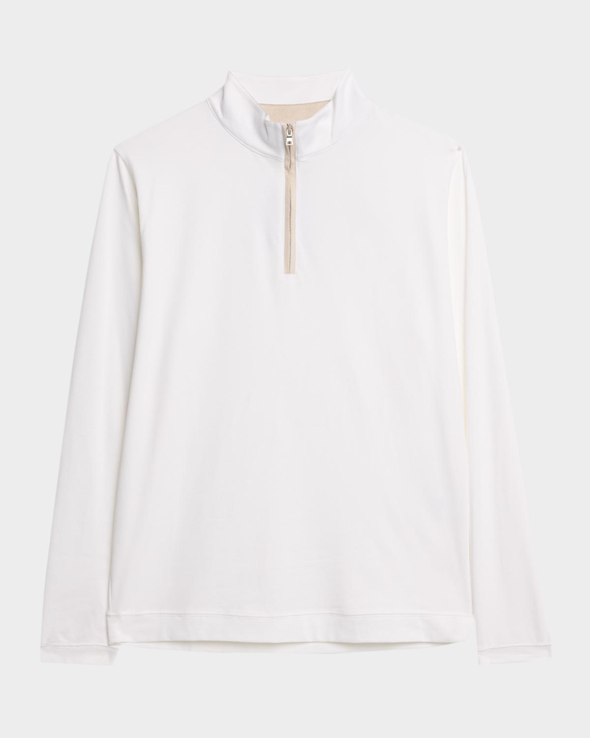 Peter Millar Men's Crown Crafted Albatross Cotton-Blend Pique Quarter-Zip