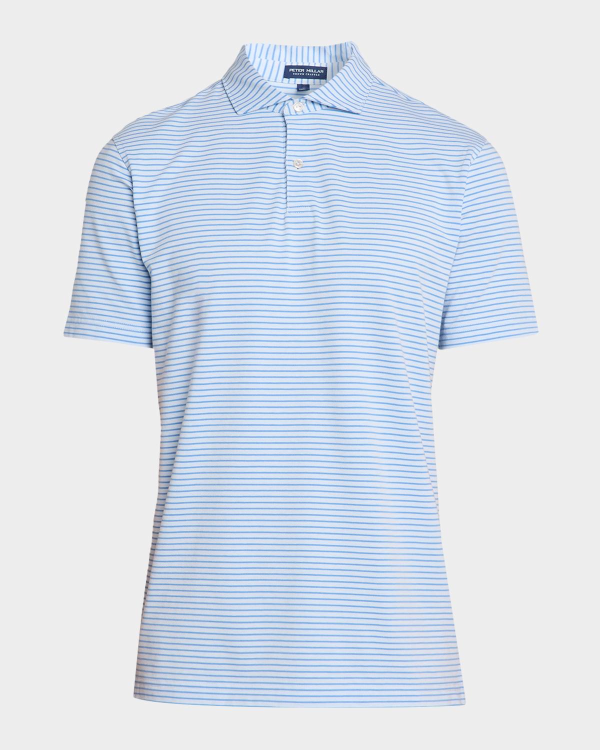 Peter Millar Men's Crown Crafted Albatross Stripe Pique Polo Shirt