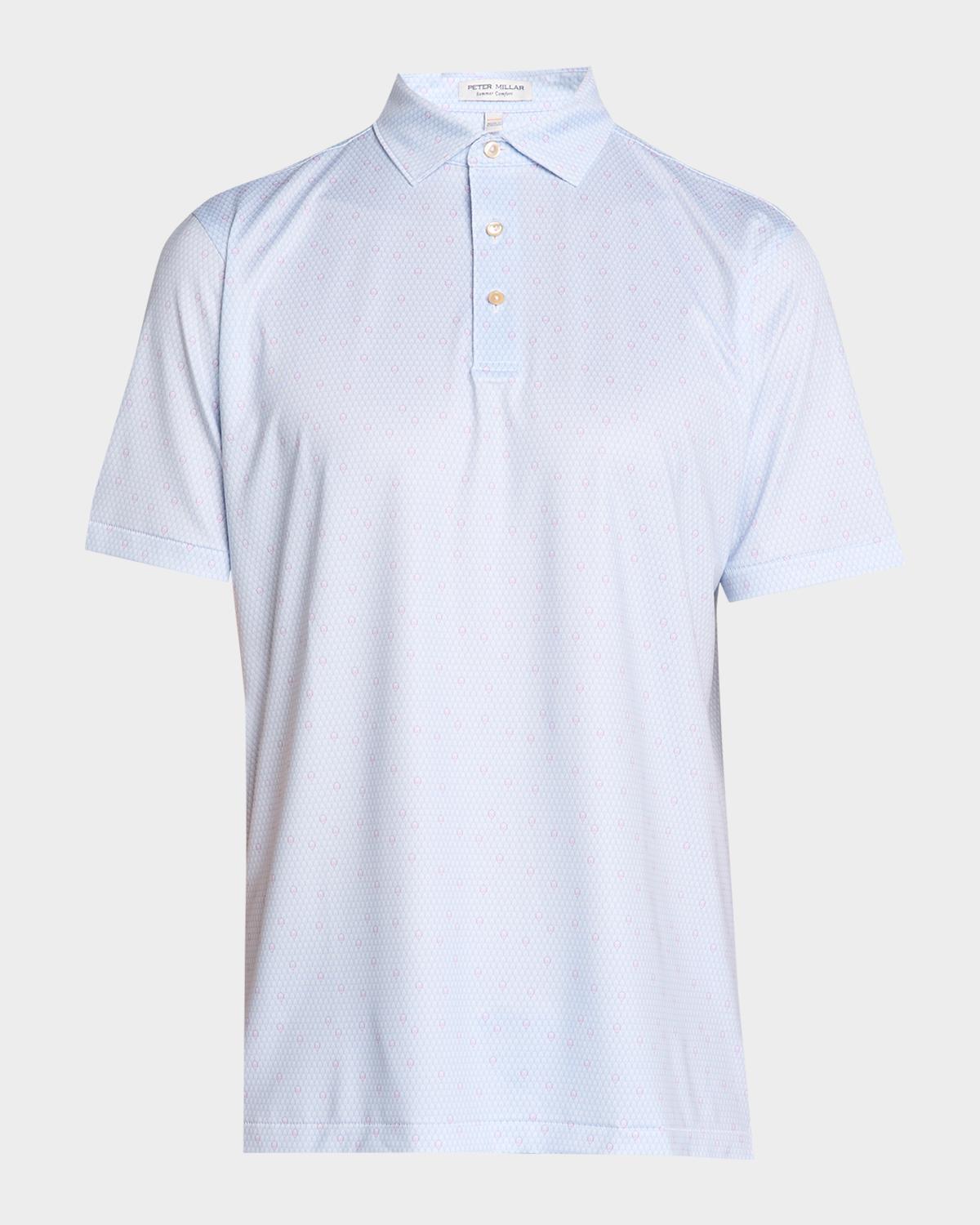 Peter Millar Men's Geo Skull Performance Jersey Polo Shirt