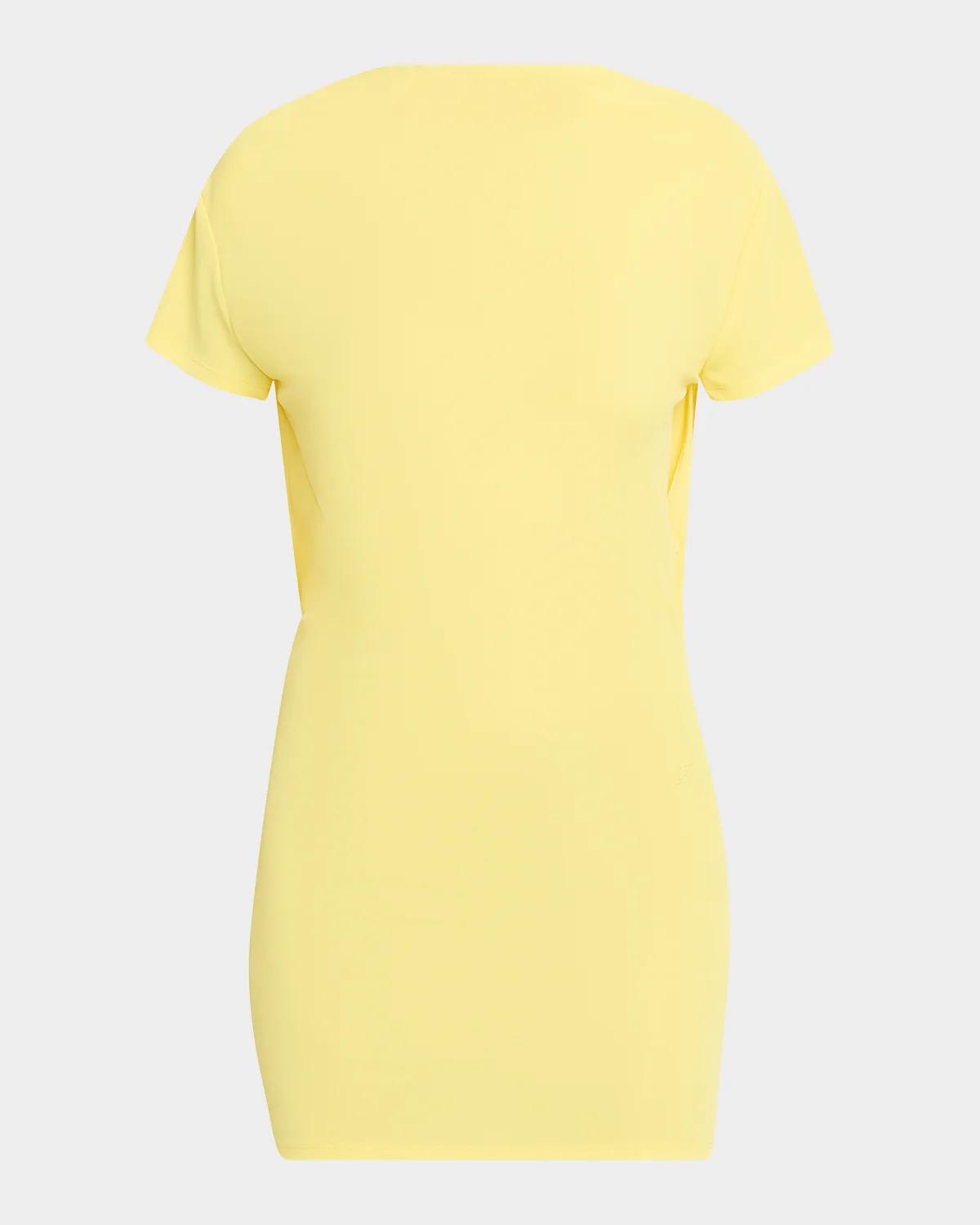 Jacquemus Mistral Cowl-Back Mini Dress