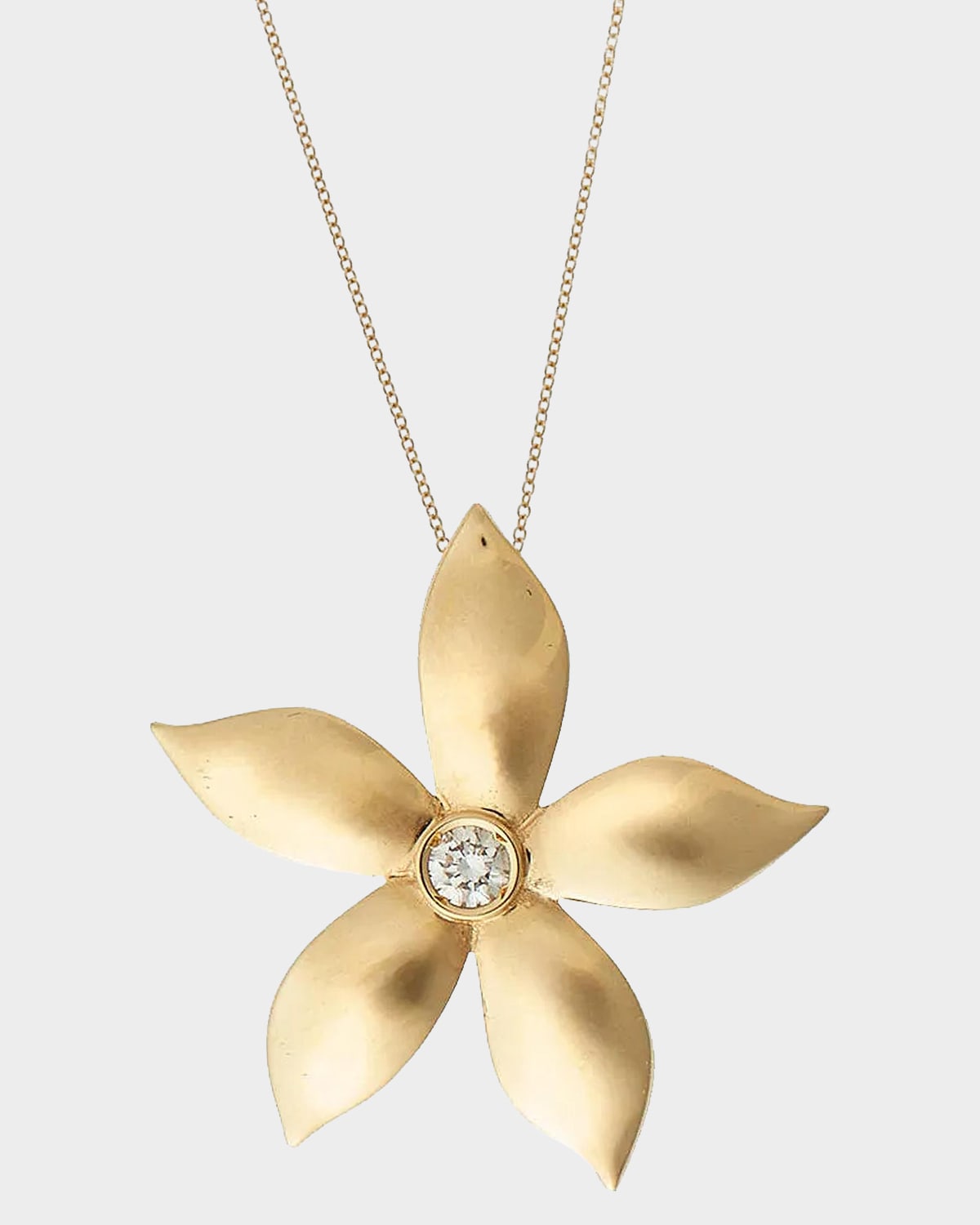 ILEANA MAKRI Blossom Waterfall Flower 18K Yellow Gold & 0.02 TCW Diamond Pendant Necklace