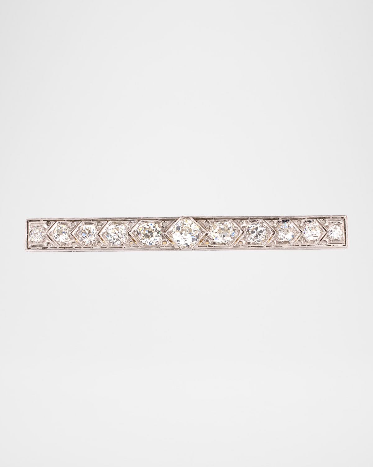 NM Estate Estate Platinum Diamond Art Deco Bar Pin