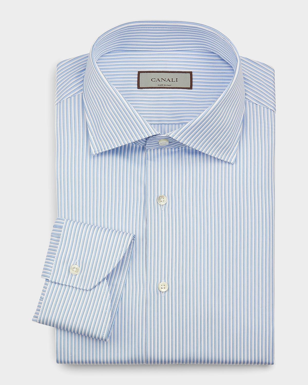 Canali Men's Cotton Multi-Stripe Dress Shirt