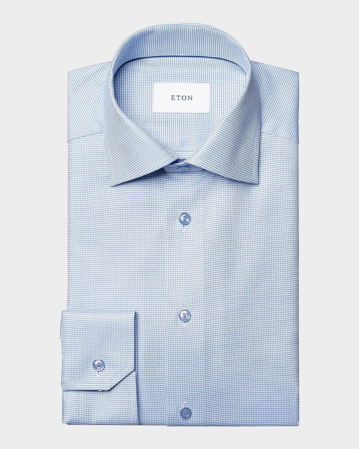 Eton Men's Micro-Houndstooth Cotton Twill Slim-Fit Shirt