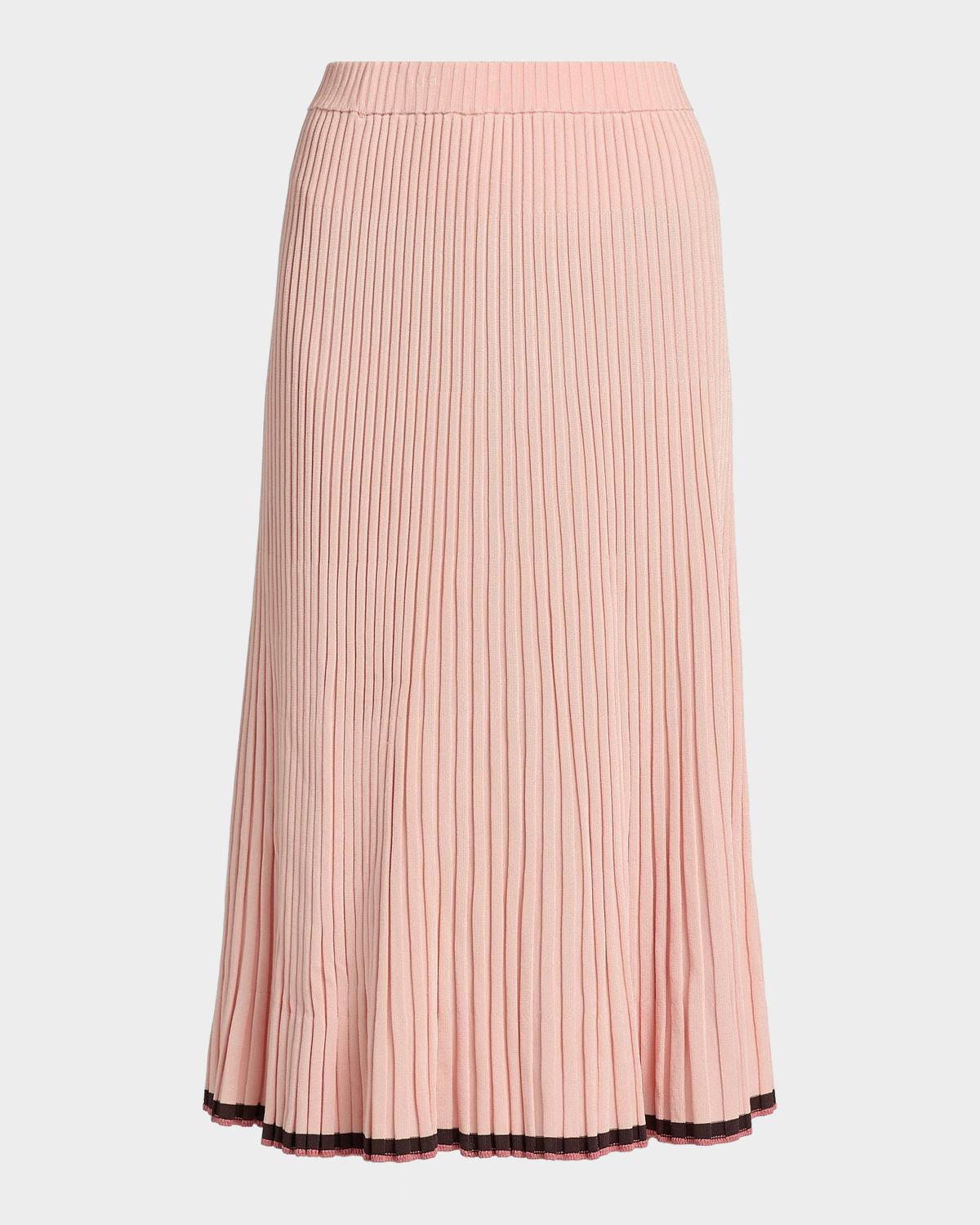 Zimmermann Rib-Knit A-Line Midi Skirt