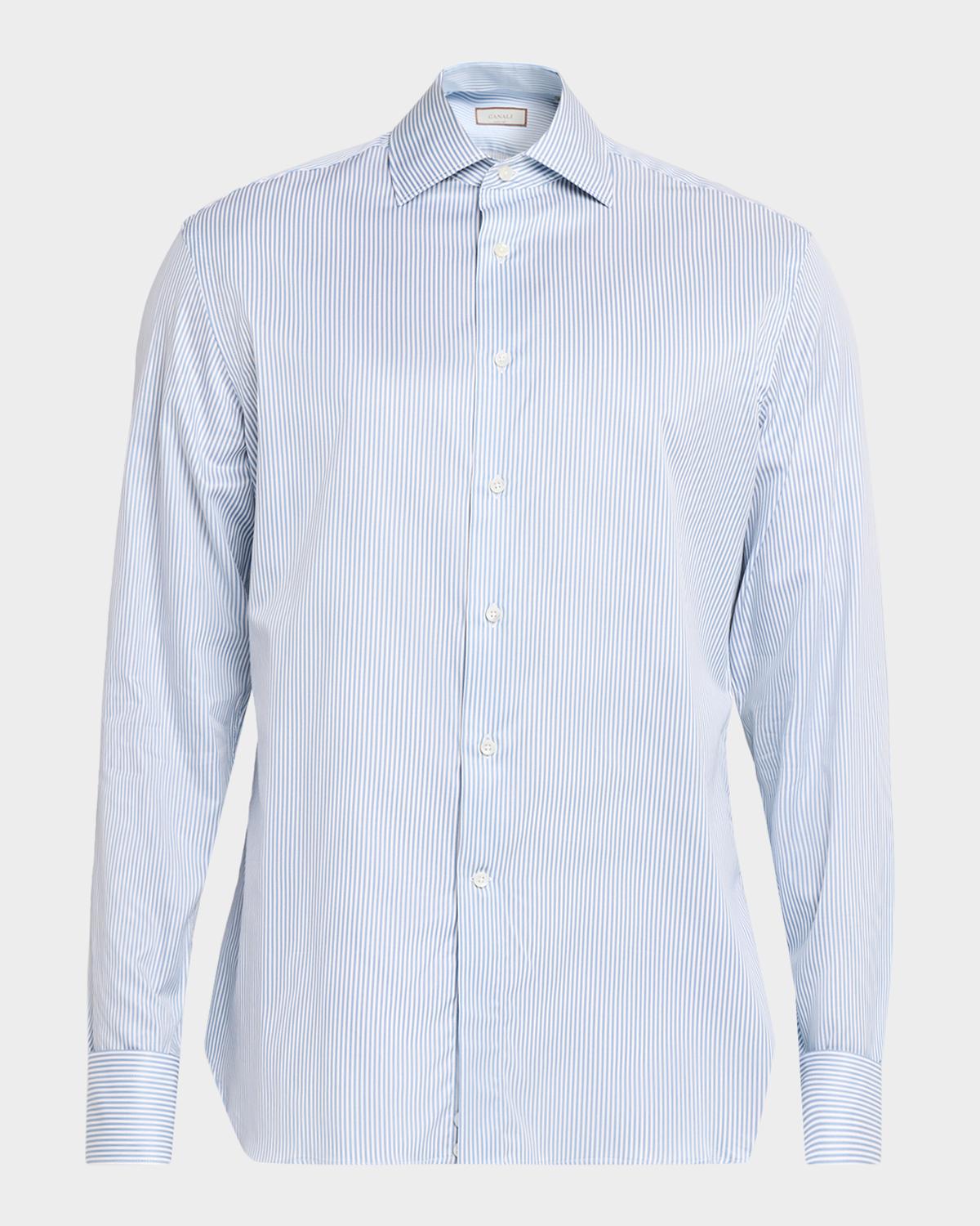 Canali Men's Pinstripe Cotton Dress Shirt