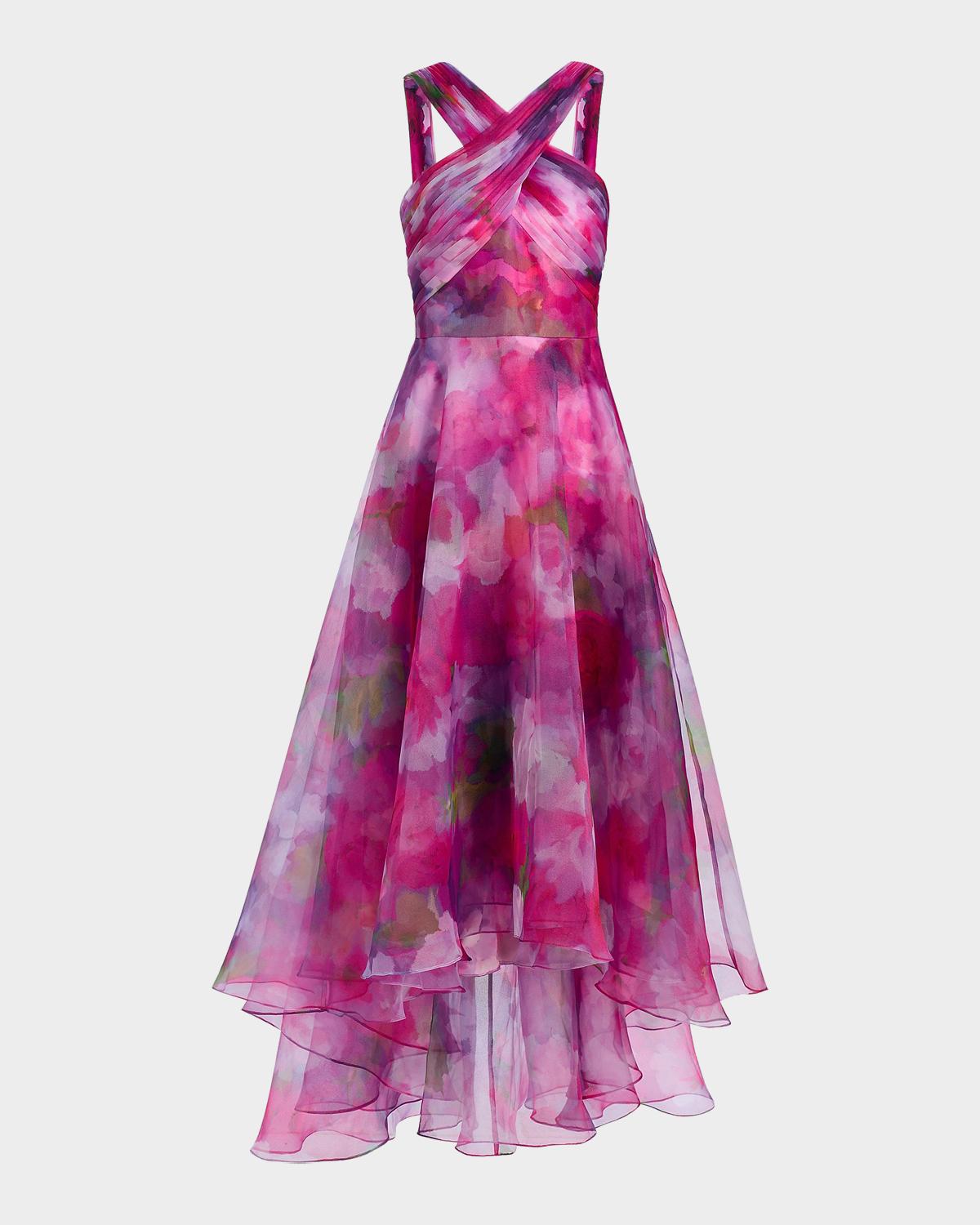 Theia Luana Floral Organza Gown