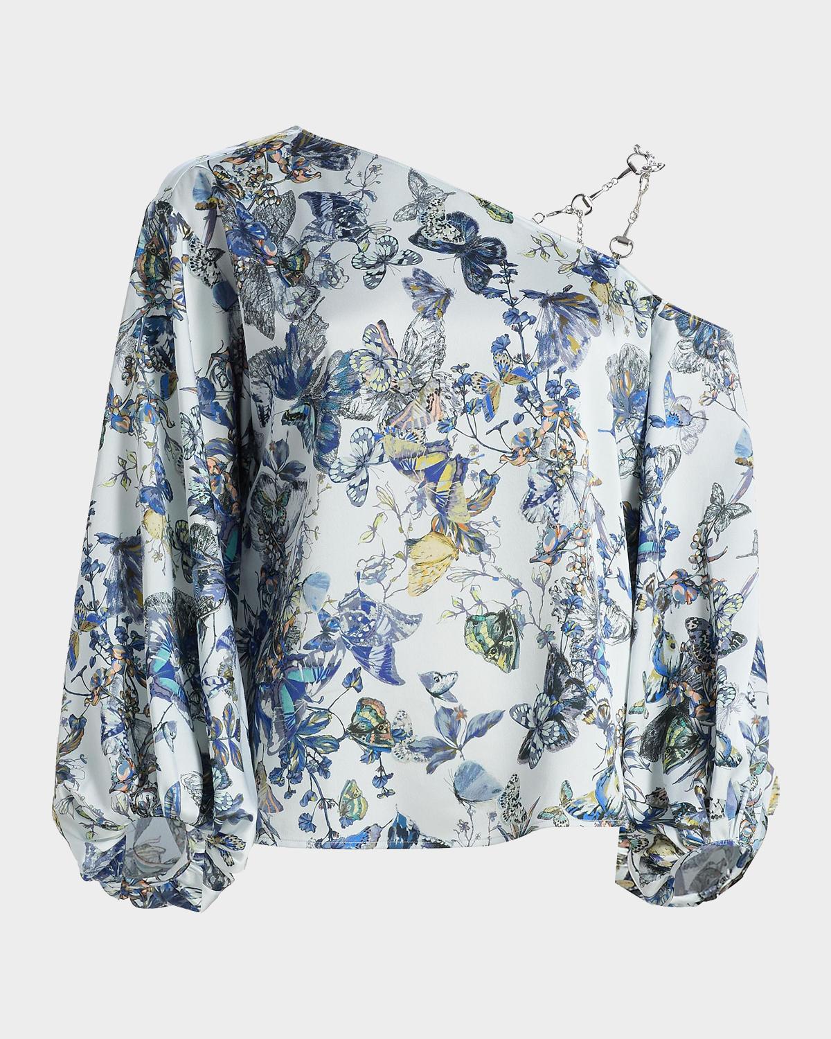 L 'AGENCE Asami Printed Satin Blouse