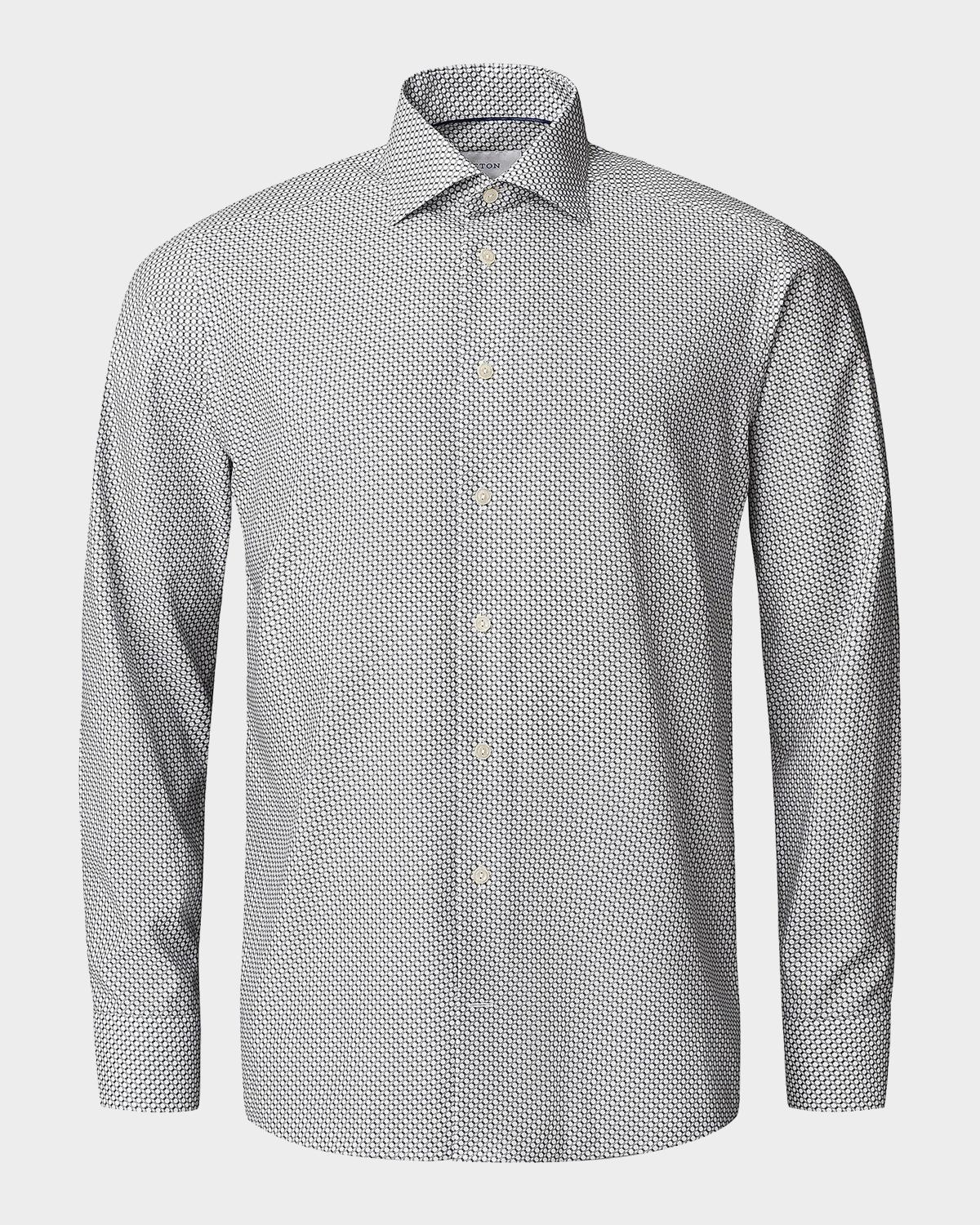 Eton Men's Geometric Print Slim-Fit Twill Shirt