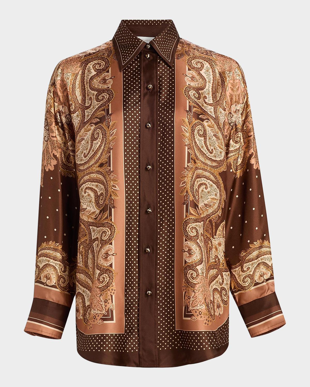Zimmermann Luna Printed Silk Shirt