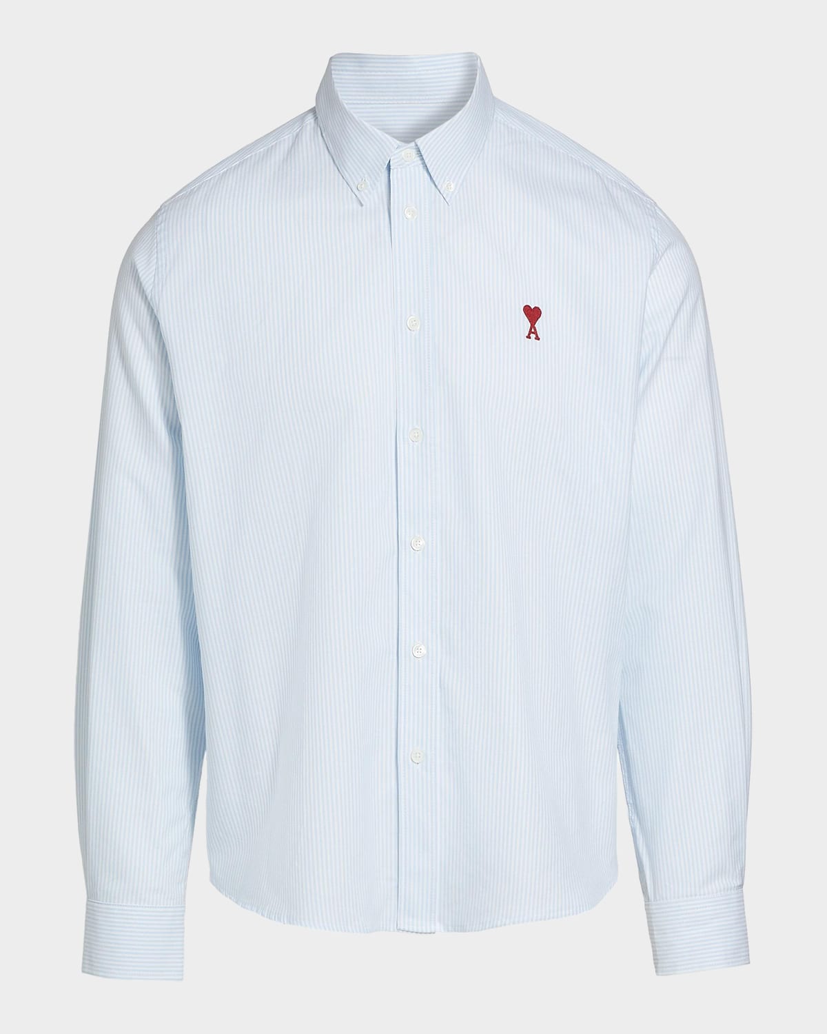 Ami Alexandre Mattiussi Men & Apos;s Classic Striped Wool Oxford Shirt In Blue