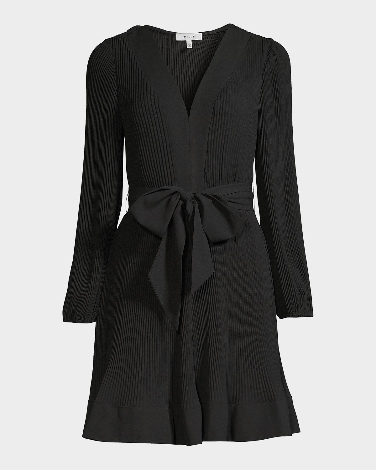 Milly Liv Pleated Belted Minidress