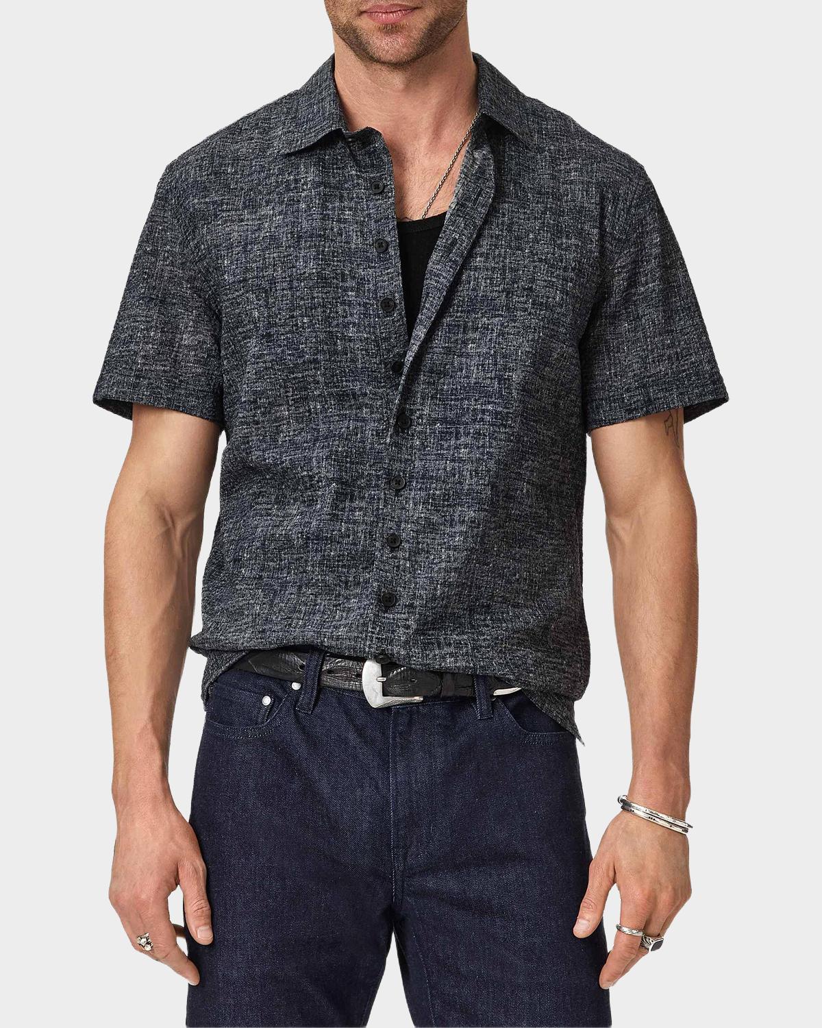 John Varvatos Men's Malon Printed Cotton Seersucker Shirt