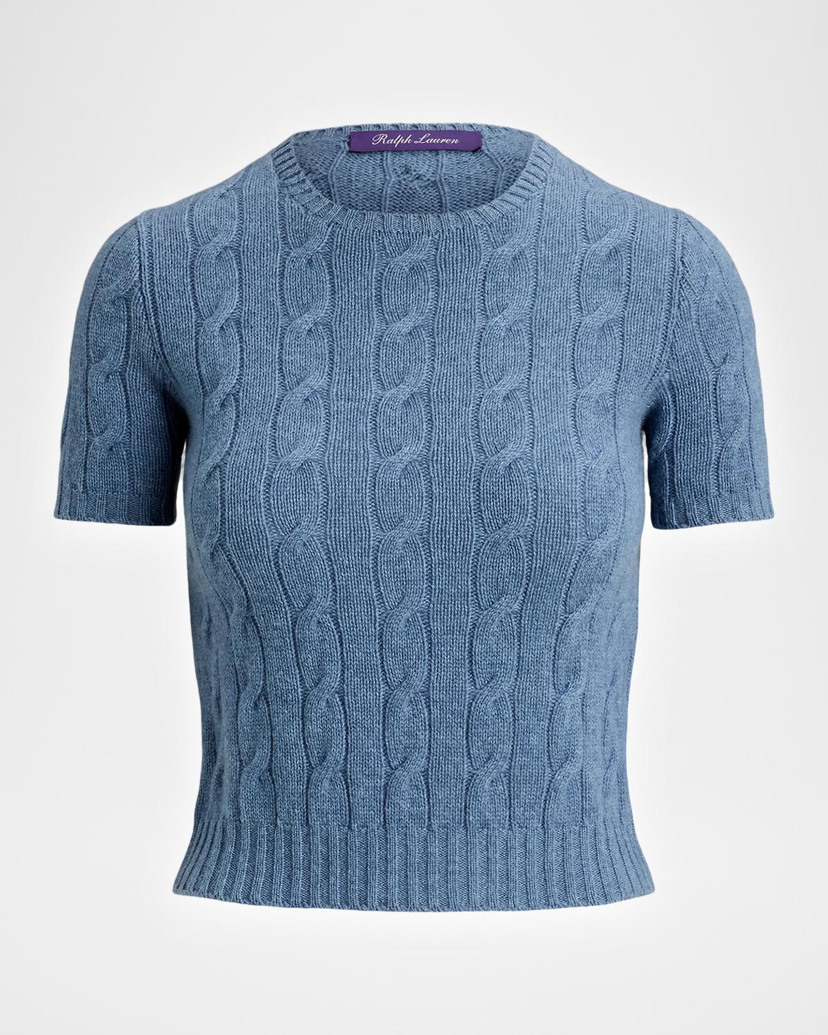 Ralph Lauren Collection Cable-Knit Cashmere Cropped Sweater