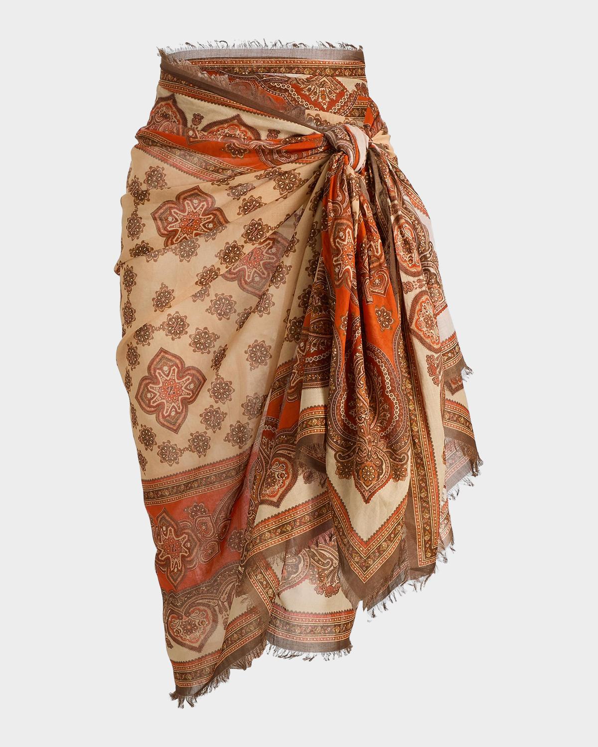 Zimmermann Printed Cotton Pareo Coverup