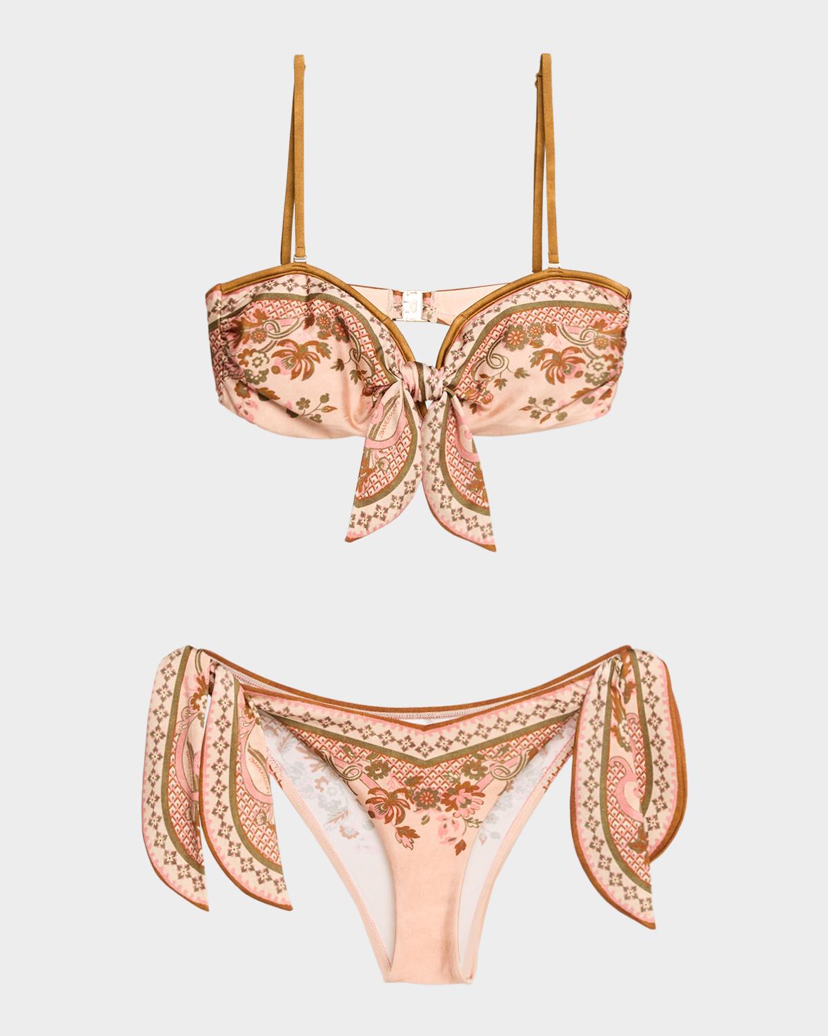 Zimmermann Aster Paisley Scarf Tie Two-Piece Swimsuit